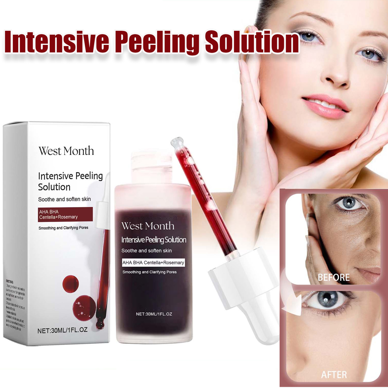 Ferulic Acid Serum - Suero Facial exfoliante antiacné, iluminador, exfoliante,